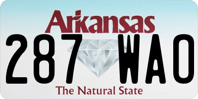 AR license plate 287WAO