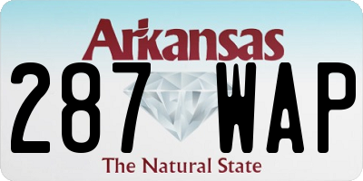 AR license plate 287WAP