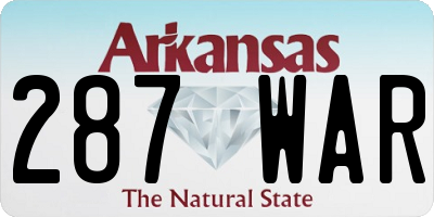 AR license plate 287WAR