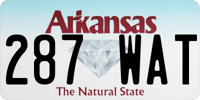 AR license plate 287WAT