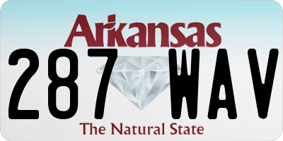 AR license plate 287WAV