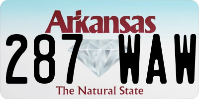 AR license plate 287WAW
