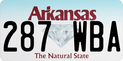 AR license plate 287WBA