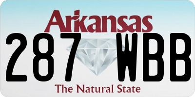 AR license plate 287WBB