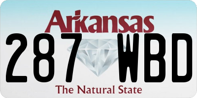 AR license plate 287WBD