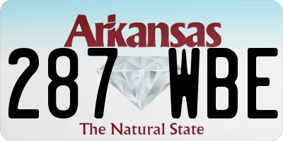 AR license plate 287WBE