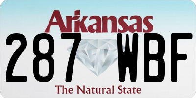 AR license plate 287WBF