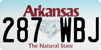 AR license plate 287WBJ