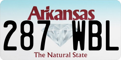 AR license plate 287WBL