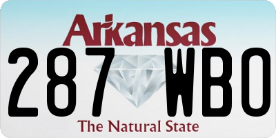 AR license plate 287WBO