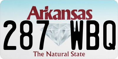 AR license plate 287WBQ