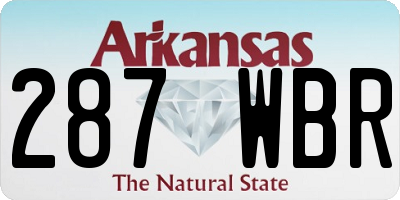 AR license plate 287WBR