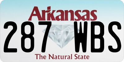 AR license plate 287WBS