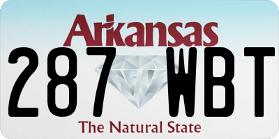 AR license plate 287WBT