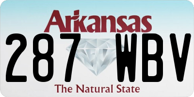 AR license plate 287WBV
