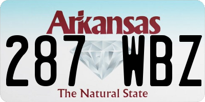 AR license plate 287WBZ