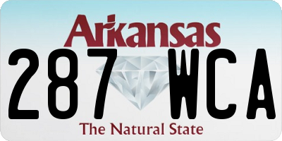AR license plate 287WCA