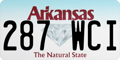 AR license plate 287WCI