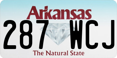 AR license plate 287WCJ