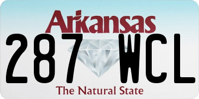 AR license plate 287WCL