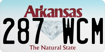 AR license plate 287WCM