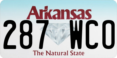 AR license plate 287WCO