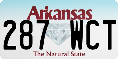 AR license plate 287WCT