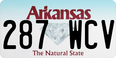 AR license plate 287WCV