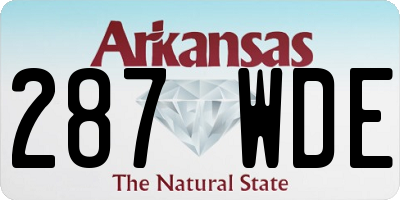 AR license plate 287WDE