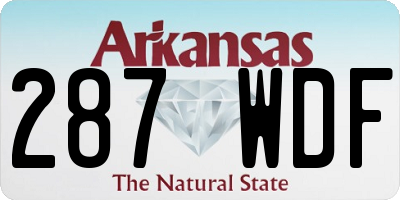 AR license plate 287WDF
