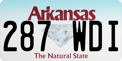 AR license plate 287WDI