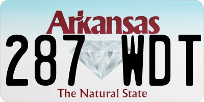 AR license plate 287WDT