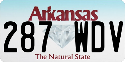 AR license plate 287WDV