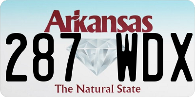 AR license plate 287WDX