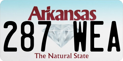 AR license plate 287WEA