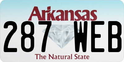 AR license plate 287WEB