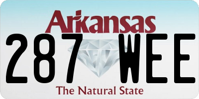 AR license plate 287WEE