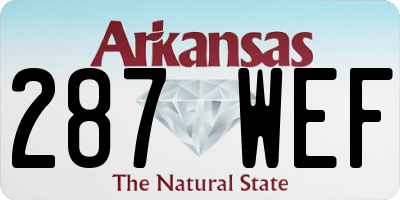 AR license plate 287WEF