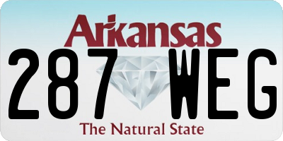 AR license plate 287WEG