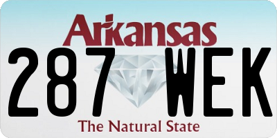 AR license plate 287WEK