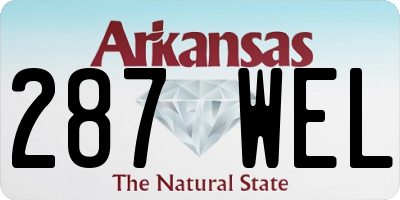AR license plate 287WEL
