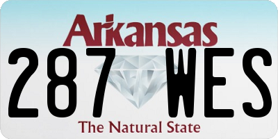 AR license plate 287WES