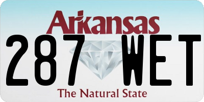AR license plate 287WET