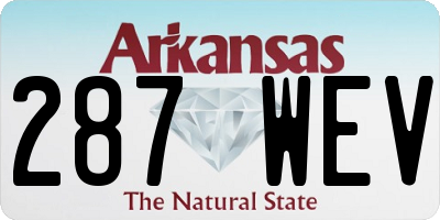 AR license plate 287WEV