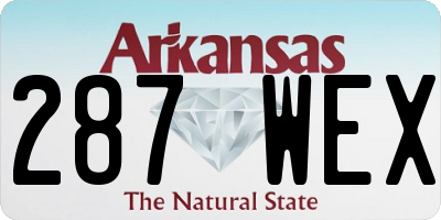 AR license plate 287WEX