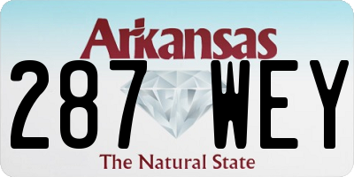 AR license plate 287WEY