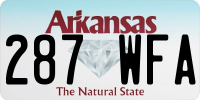 AR license plate 287WFA