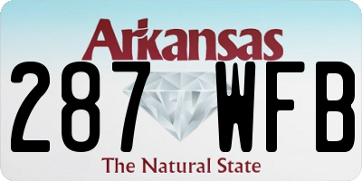AR license plate 287WFB
