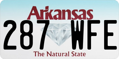 AR license plate 287WFE