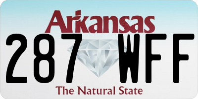 AR license plate 287WFF